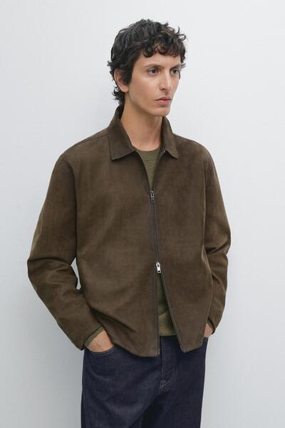 Massimo Dutti Napa deri fermuarlı ceket