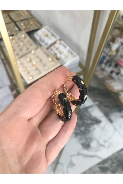 the ASEL İNCİ أقراط ذهبية من السلسلة الخاصة