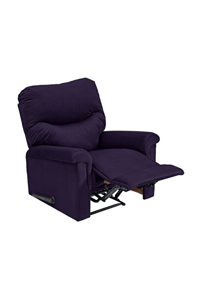 In House Velvet Rocking Recliner Chair - Dark Purple - NZ110