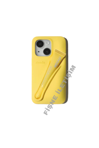 FİŞNEİLETİŞİM İPHONE 13/14 UYUMLU RUJLU KILIF (SARI KILIF/SARI GLOSS)