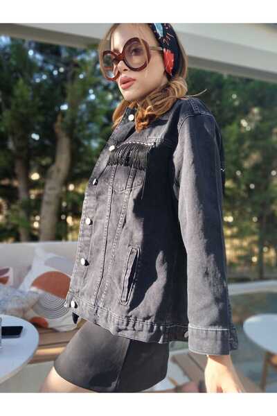 boutich ÖZEL TASARIM PÜSKÜLLÜ AYICIK PATCHWORK DENİM CEKET – KADIN (TEK ADET & KİŞİYE ÖZEL TASARIM)