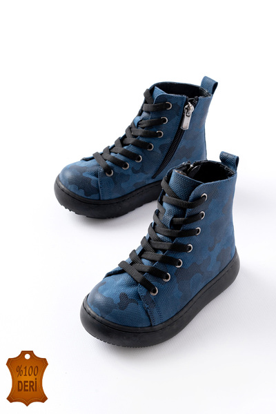 lina step Hakiki Deri Ortopedik Tabana Dikişli Su Geçirmez Sıcak Tutar Kız Çocuk Günlük Bot