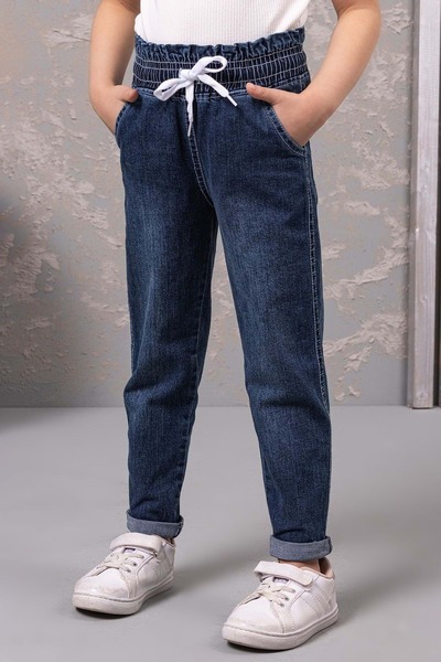 ww waka waka kids store Girl's Jeans with Elastic Waist Cord
