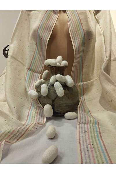 HATAY İPEK YÖRESEL HAM İPEK ŞANTUKLU ŞAL 65*200 CM