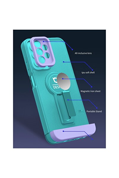 Samsung Husa Armor Design cu Stand pentru A13 4G, Blue/Mov