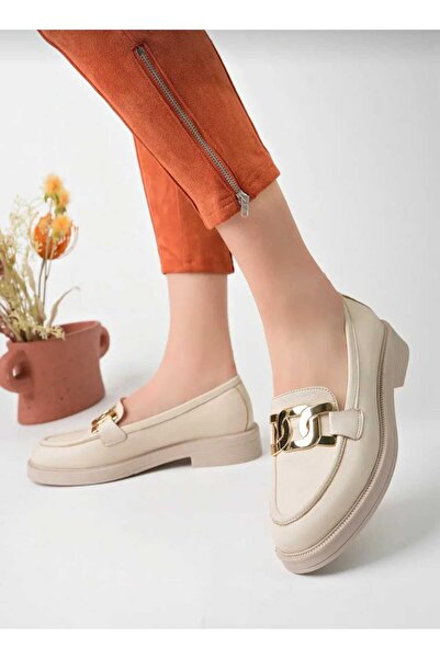 İDOL SHOES HAKİKİ DERİ KADIN TOKALI LOAFER AYAKKABI