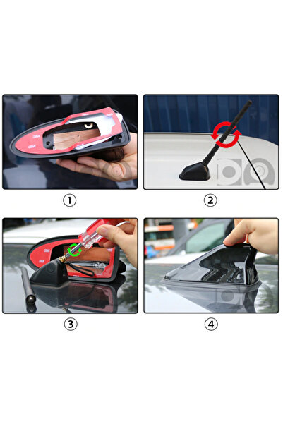 No branded FM Radio Antenna, Premium Auto, Universal, Waterproof, Aerodynamic Shape, 17 x 7.5 x 6 cm, Blue