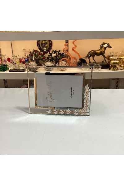 Gold home design Kristal Taşlı Cam Fotoğraf Çerçevesi 13x18