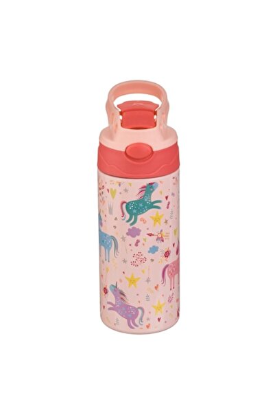 OEM Insulated stainless steel pop-up water bottle with unicorn design for children 500 ml