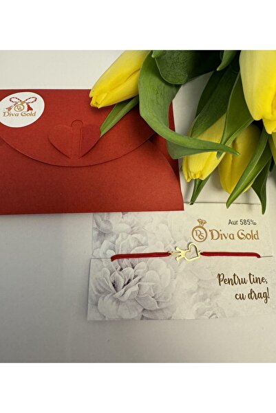 Diva Gold Brățară din aur cu inimă și coroană