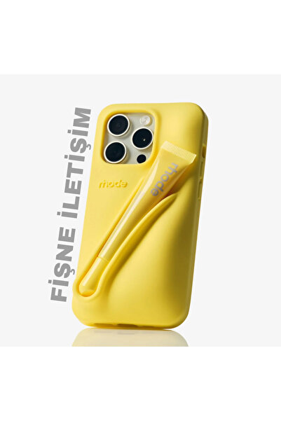 FİŞNEİLETİŞİM İPHONE 15 PROMAX UYUMLU RHODE KILIF (SARI KILIF/SARI GLOSS)