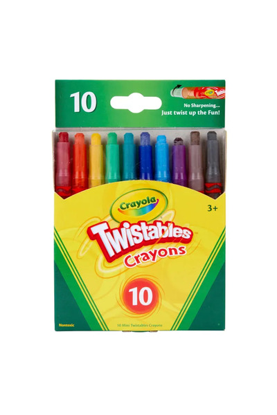 Crayola 10 Twistable Crayons- Amerikan-Nontoxic- 10 Renk Çevrilebilen Pastel Mum Boya Kalemi