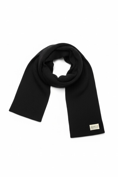 BAHELS Μαύρο πλεκτό κασκόλ Πλεκτό σάλι ώμου