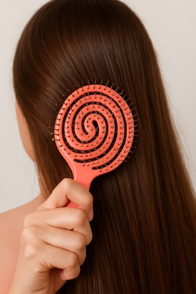 poswicon Perie de păr ovală tridimensională Pro roz 1 buc