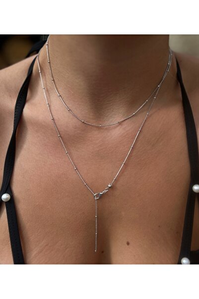 pop up store Topcuk Zincir İkili Çelik Kolye Set