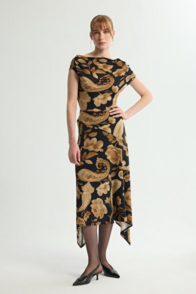 Love My Body Desenli Örme Elbise