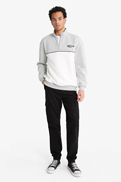 DeFacto Regular Fit Beli Bağcıklı Kargo Cepli Jogger Siyah Erkek Pantolon F46...