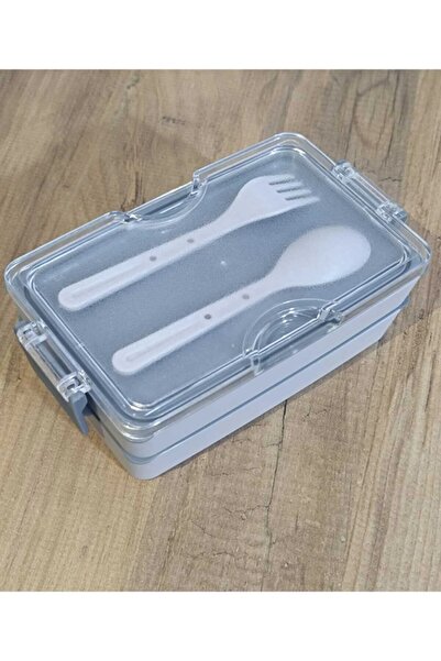 Tasarım Evi Luno Quality 2-Tier Lunch Box & Lunch Box Food Carrier with Fork and Spoon 600ml