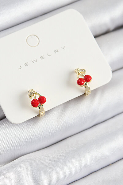 Skygo Brass Cherry Model Gold Color Children's Earrings - Tj-Bkp10910