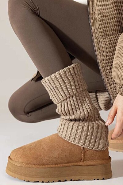BAHELS Brown 100% Acrylic Top Quality Knitwear Knitted Socks Leggings