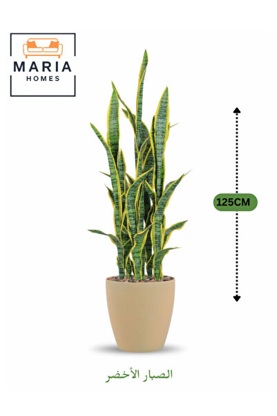 MARIA HOMES نبات الثعبان الاصطناعي 125 سم نبات أخضر ديكوري داخلي مع وعاء بلاس...