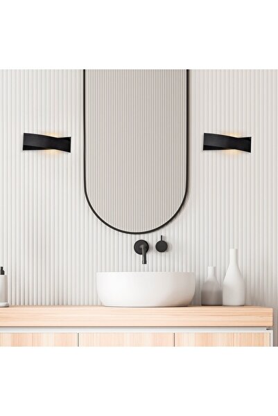 MOİRA Rustic Modern Single Wall Sconce, Black Metal Ambiance Lighting Aplik-7156