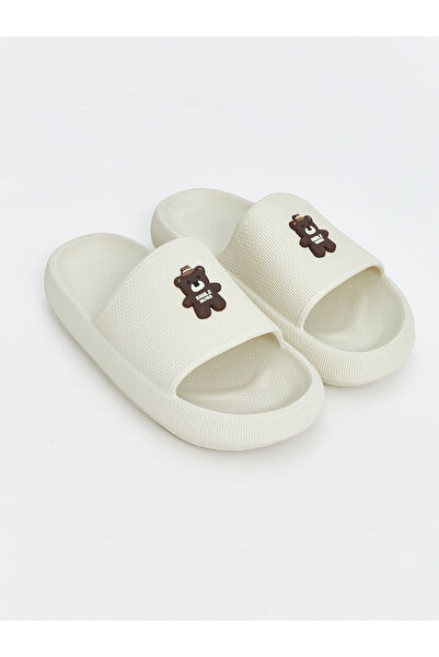 LC Waikiki Teddy Bear Printed Women's Slippers