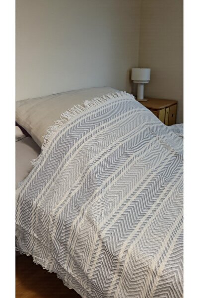 Cottonest Tek Kişilik Yatak Örtüsü Saçaklı