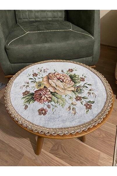 MYHOMEGOBLEN Husa pentru masuta de cafea tapiserie 40x rotunda