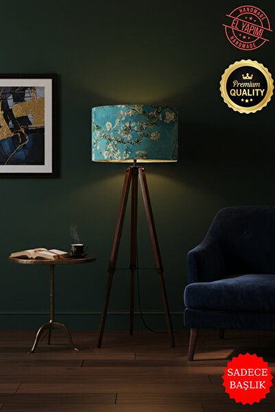 APCASADECOR Van Gogh Badem Çiçekleri Desenli Sanatsal Lambader Başlığı