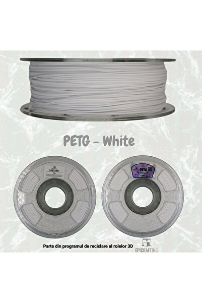 Epic Crafting Filament 3D PETG - White / Alb 1KG