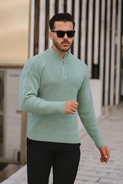 laçin life Πλεκτό πουλόβερ με μισό φερμουάρ