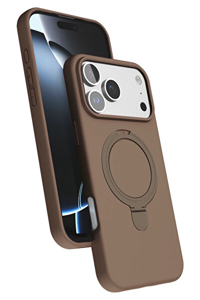 m.tk moveteck iPhone 17 Pro Kılıf Magsafe Halkalı Extra Standlı içi Kadife Yu...
