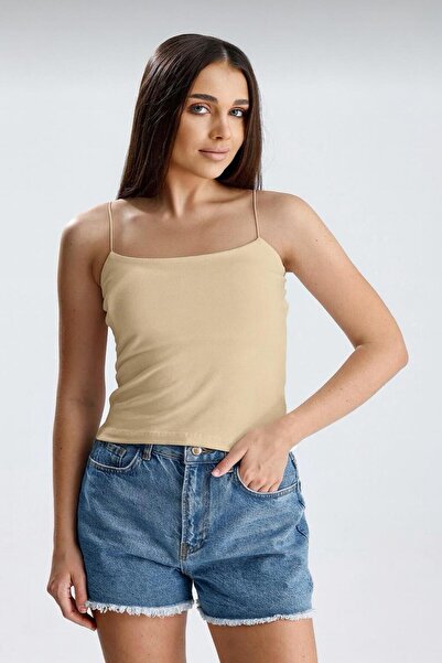 let s shine 2-Piece Double Layered String Strap Tank Top