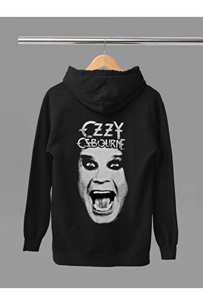 MAGORS Hanorac rock cu glugă, cu mânecă lungă, din bumbac, imprimat OZZY OSBO...