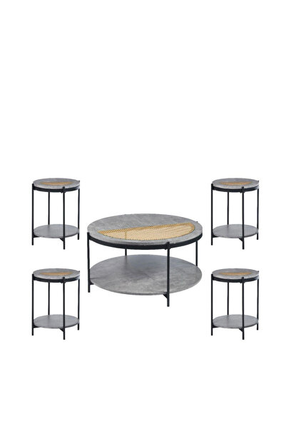 Tasamem Dafia 5-piece wooden tea table set