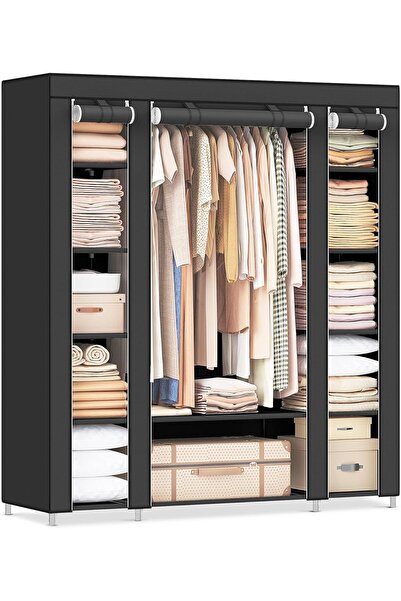 Imperial Star Bez Dolap Geniş Hacimli 14 Raflı Dolap Karry Siyah