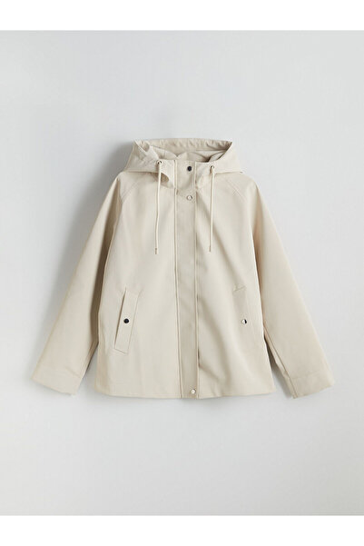 LC Waikiki Hooded Oversize Leather Look Women's Raincoat
