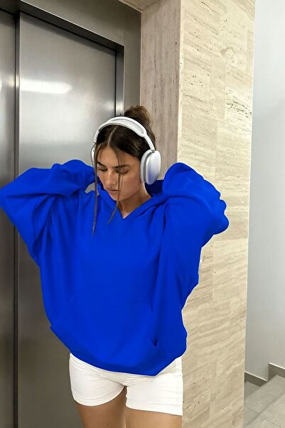 DM DOLCE MORE سترة رياضية بقلنسوة للجنسين مصنوعة من القطن الممشط بثلاث خيوط