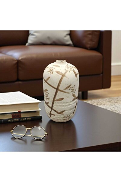 Casco Ceramic vase with elegant brown patterns