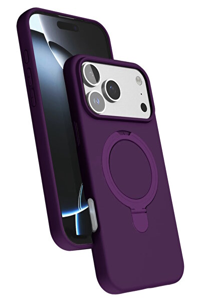 m.tk moveteck iPhone 17 Pro Max Kılıf Magsafe Halkalı Extra Standlı içi Kadif...