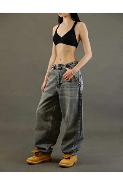 komera Baggy Smoked Round Pocket Snow Wash Jeans