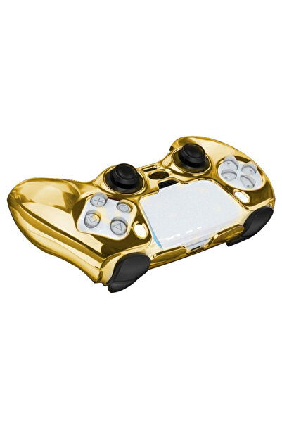 No branded Husa Protectie Completa Controller PS5 Crystal Clear, Electroplating Chrome Auriu, Anti-Socuri