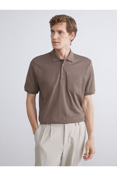 LC Waikiki Nevavm Men's T-Shirt with Polo Collar and Mercerized Look