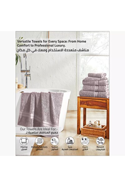 Generic DONETELLA 2-Piece 600 GSM Combed Cotton Hand Towel Set - 50x90 cm