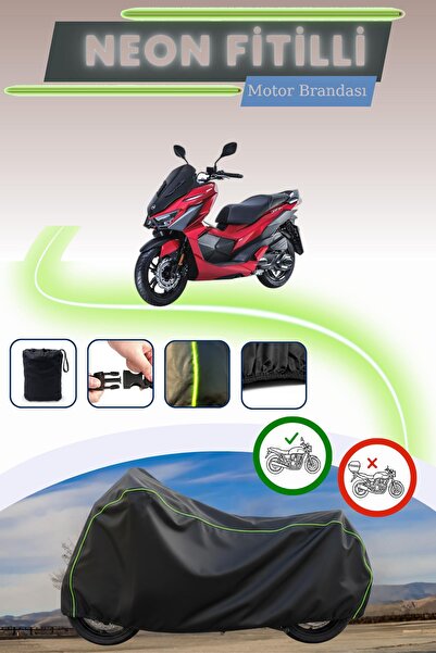 Genel Markalar Siyah Kilit Uyumlu Neon Fitilli SYM Jet X 125 Uyumlu Motor Bra...