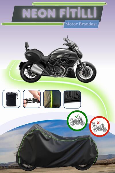 Cemku Cool أسود قماش مجدّل حقيبة، غطاء محرك دوكاتي ديافيل سترادا بدون قفل