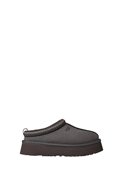UGG Women's Platform Sole Suede Detailed Comfortable Lined Gray Slippers 1174471-Obsidian