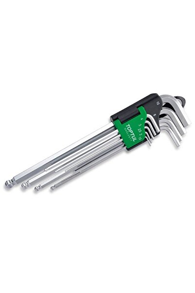 TOPTUL Set chei inbus hexagonale extra-lungi cu bila GAAL0917, dimensiuni cheie 1.5, 2, 2.5, 3, 4, 5