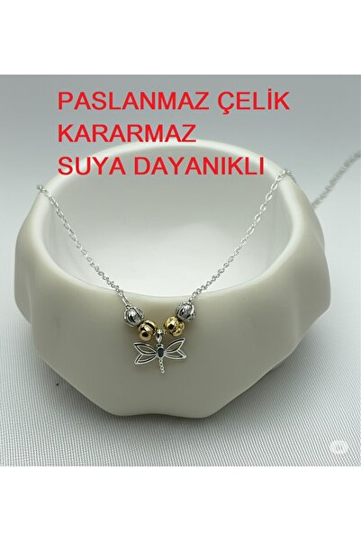 denars jewelry Women's "Grace in Wings" – Stainless Steel Necklace with Ladyb...